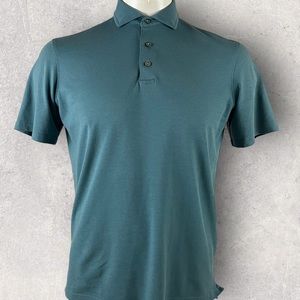Greyson Polo Shirt Short Sleeve Performance Stretch Golf Mens Medium Teal 41